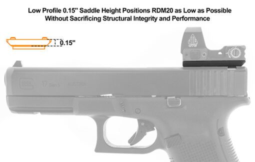 UTG Super Slim RDM20 Mount Glock Rear Sight D/tail RDM-20GL - Image 3
