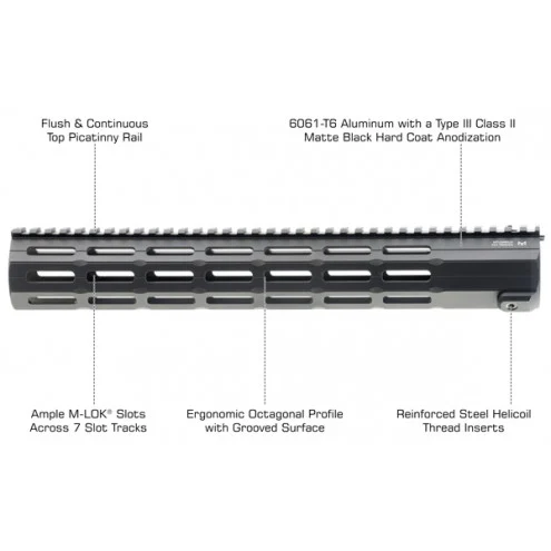 UTG PRO® Super Slim SD 16" M-LOK® Free Float handguard, Black - Image 3