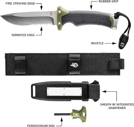 GERBER ULTIMATE SURVIVAL FIXED BLADE KNIFE