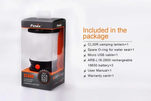 Fenix lantern CL30R black 650 lumens – rechargeable - Image 5