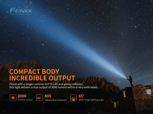 Fenix flashlight pd40r v2.0 3000 lumens – rechargeable - Image 5