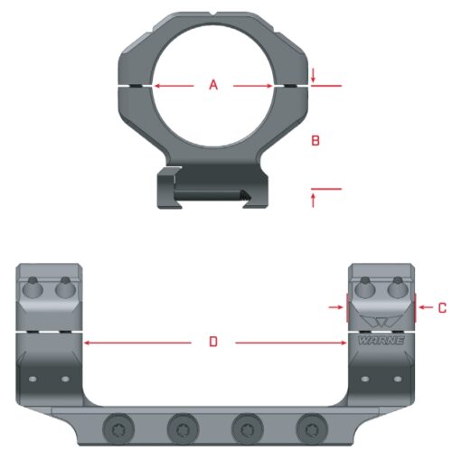 Warne 1 PC Precision Mount 30mm Medium Height 7814M - Image 3