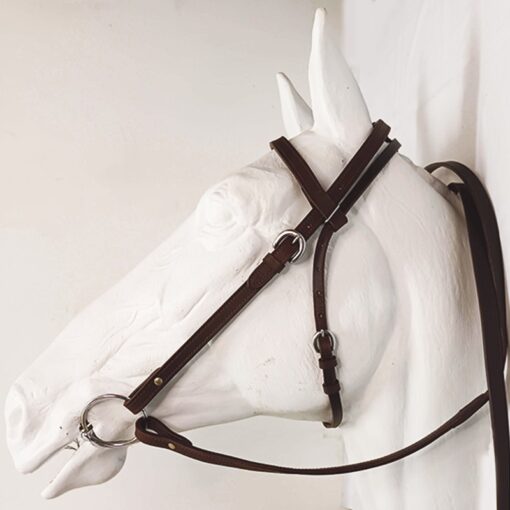 Leather Farm Bridle with reins Brown - Image 3