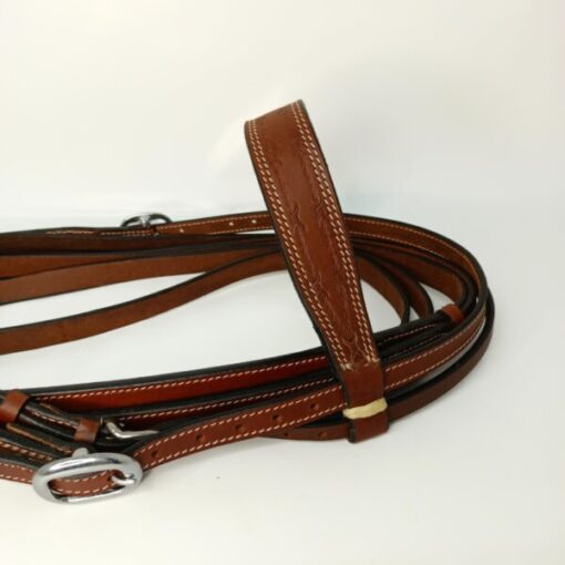 Western Bridle – Barb Wire Border with reins - Image 3