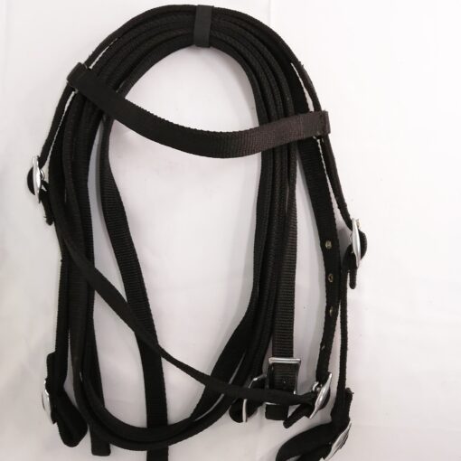 Leather Farm Bridle with reins Brown - Image 6