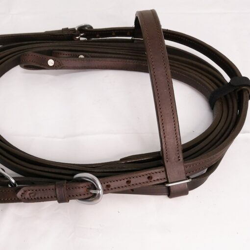 Leather Farm Bridle with reins Brown - Image 7