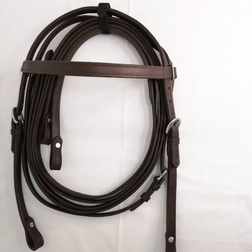 Leather Farm Bridle with reins Brown - Image 8