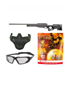 Asg AW308 Sniper Airsoft Rifle Black 15908 Combo