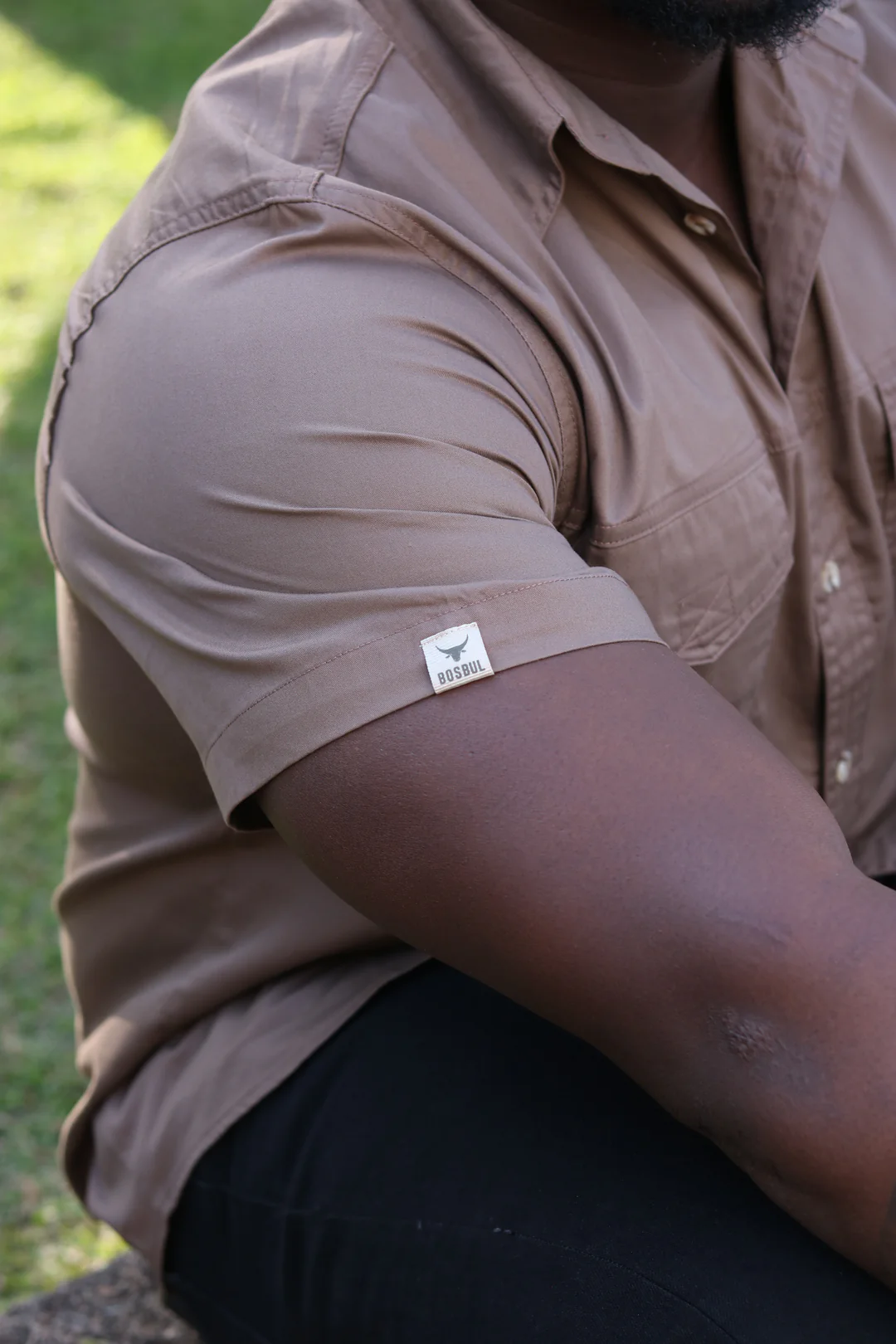 BOSBUL Double Stitched Vented Cotton Twirl Bush Shirts (Army Brown) - Image 3