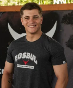 BOSBUL Charcoal Melange With Red Stitching T-Shirt - Image 4