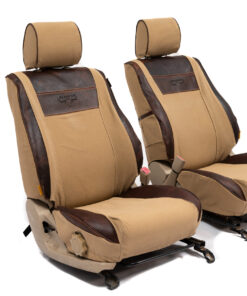 Beesdam - Legacy Premium Seat Cover- Sand and Textured Brown Leather - Toyota Hilux 2.4 GD6 - Single Cab