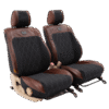 Beesdam - Legacy Premium Seat Cover- Charcoal and Red Leather - Toyota Hilux 2.8 GD6 - Single Cab