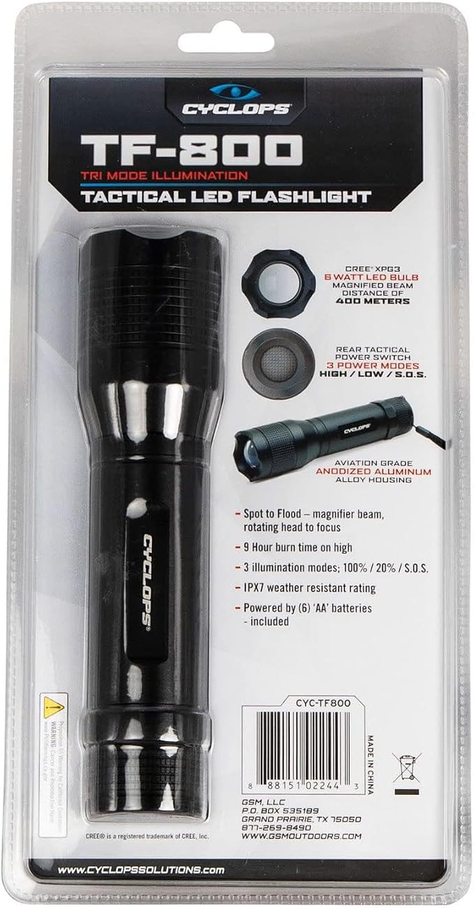 Cyclops Tactical 800 Lumen Flashlight - Image 2