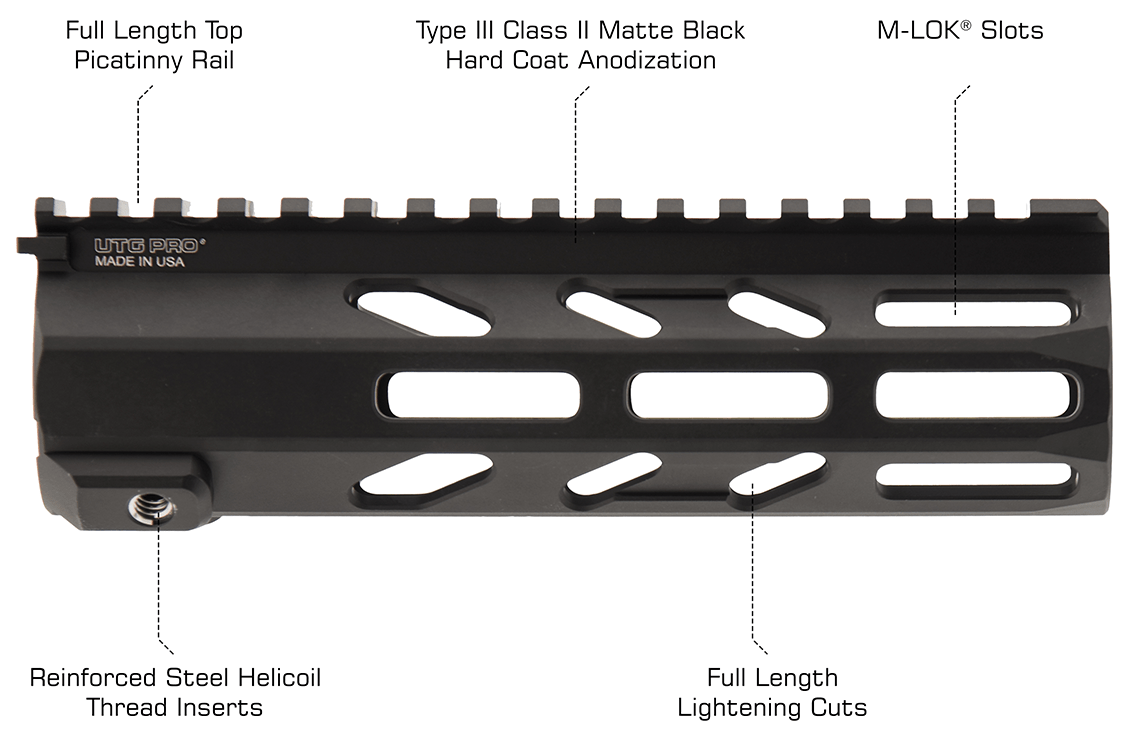 UTG AR15 Arwen M-LOK Handguard 10 Inch Black - Image 3