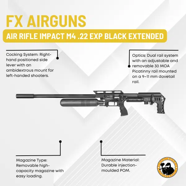 FX AIRGUNS 5.5MM IMPACT M4 EXTENDED PCP AIR RIFLE BLACK - Image 6