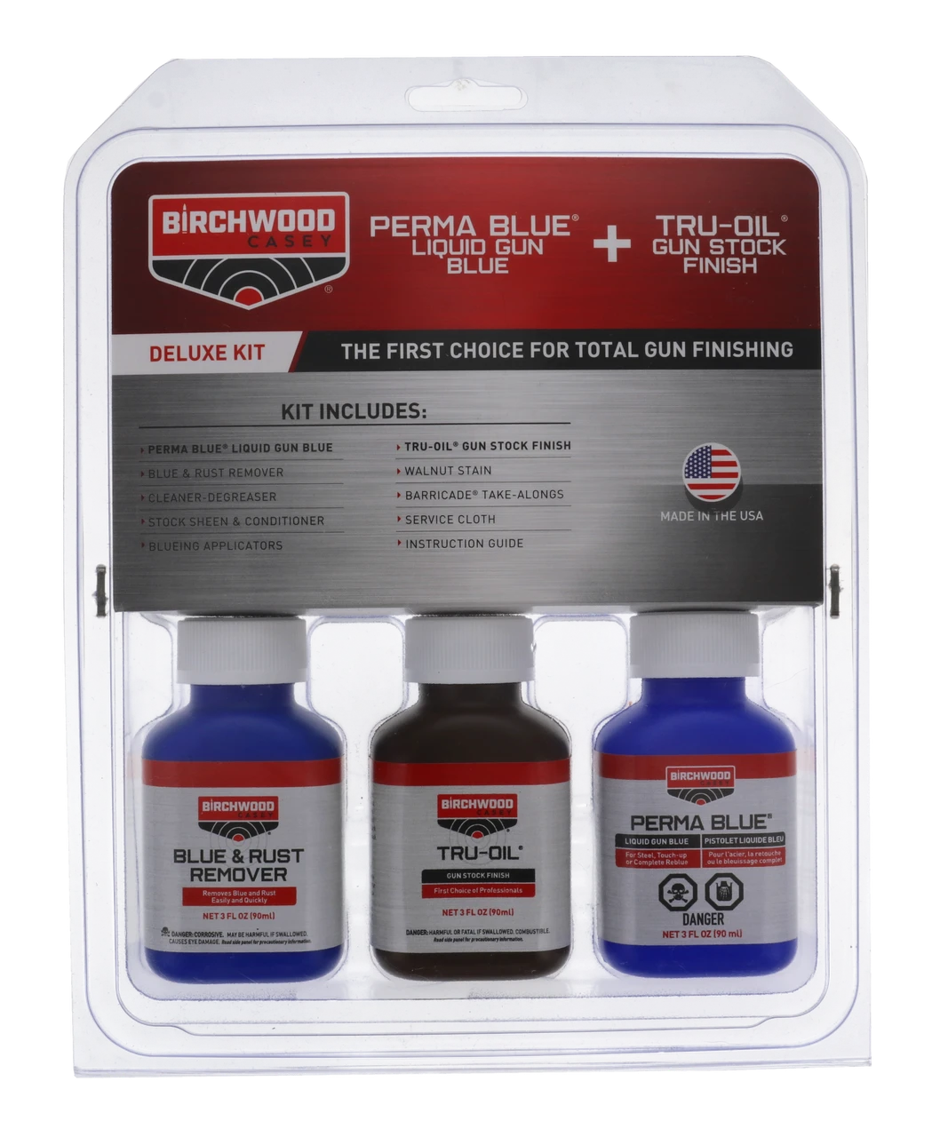 Birchwood Deluxe Perma Blue Liquid Gun Blue & Tru-Oil Gun Stock Finish Kit