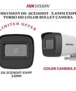 Hikvision DS-2CE16D0T-EXIPF 2MP EXIR Bullet Camera – 3.6mm